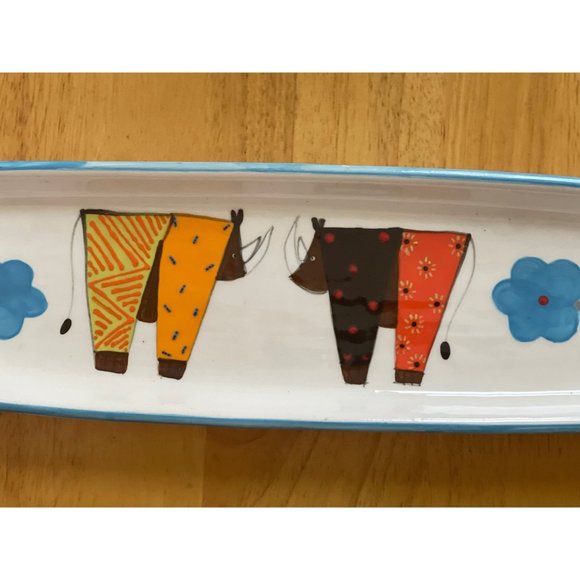 Oval French Platter Hand painted in Africa Elsona - Picture 5 of 7